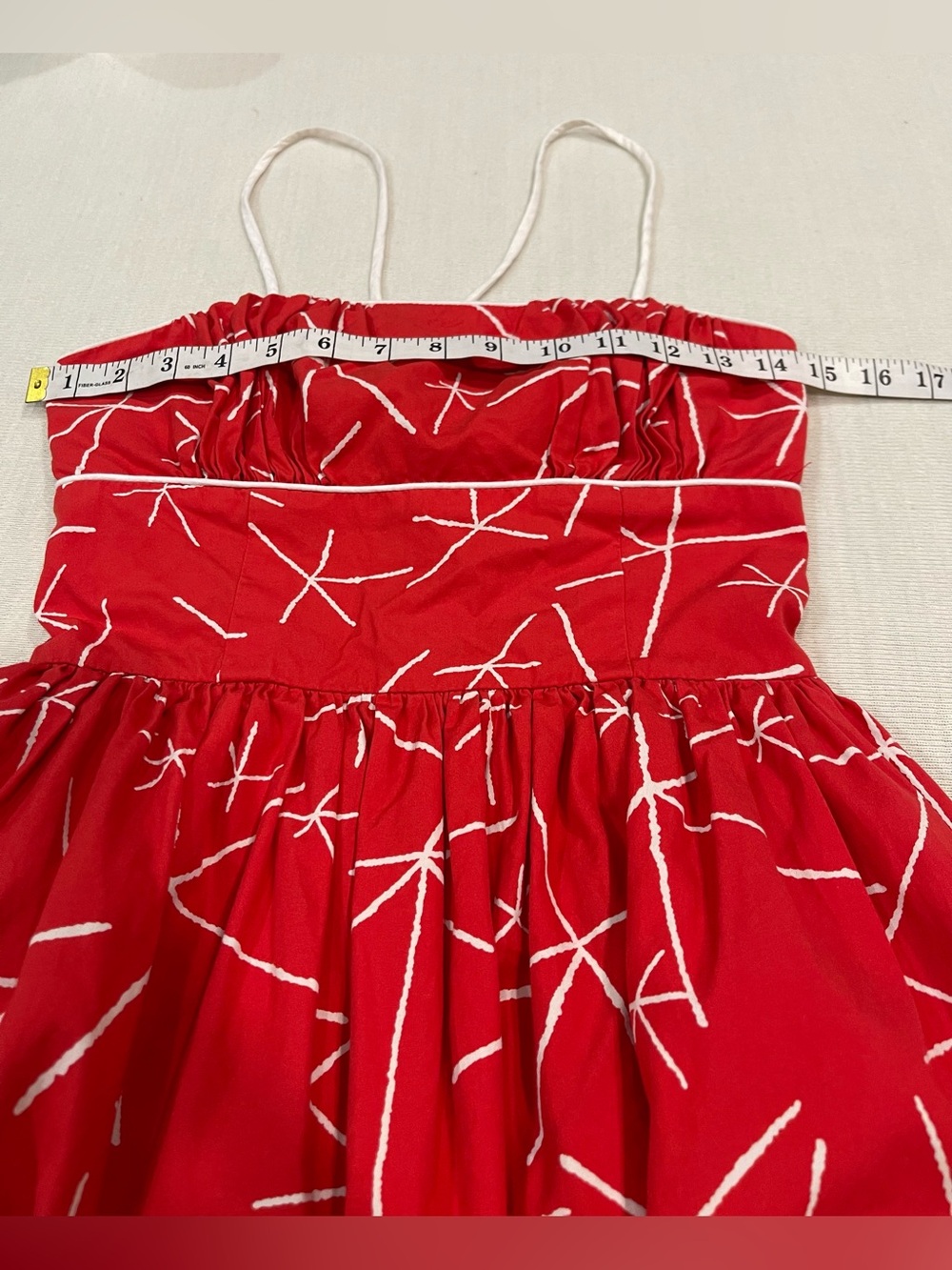 Vintage Anthropologie Girls From Savoy in Red "Nostalgic Asterisk" Dress Size 4 - Picture 9 of 14